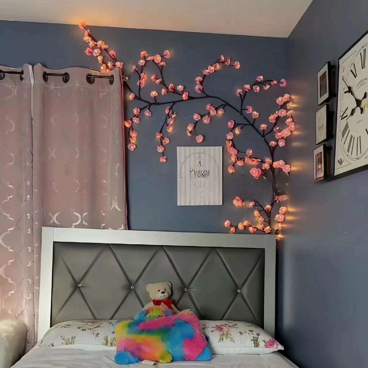 1PC96 조명 1.8m 길이 LED 로맨틱 벚꽃 덩굴 조명, 자유롭게 구부리고 모양을 만들 수 있음, LED 발광 트리 조명 침실용