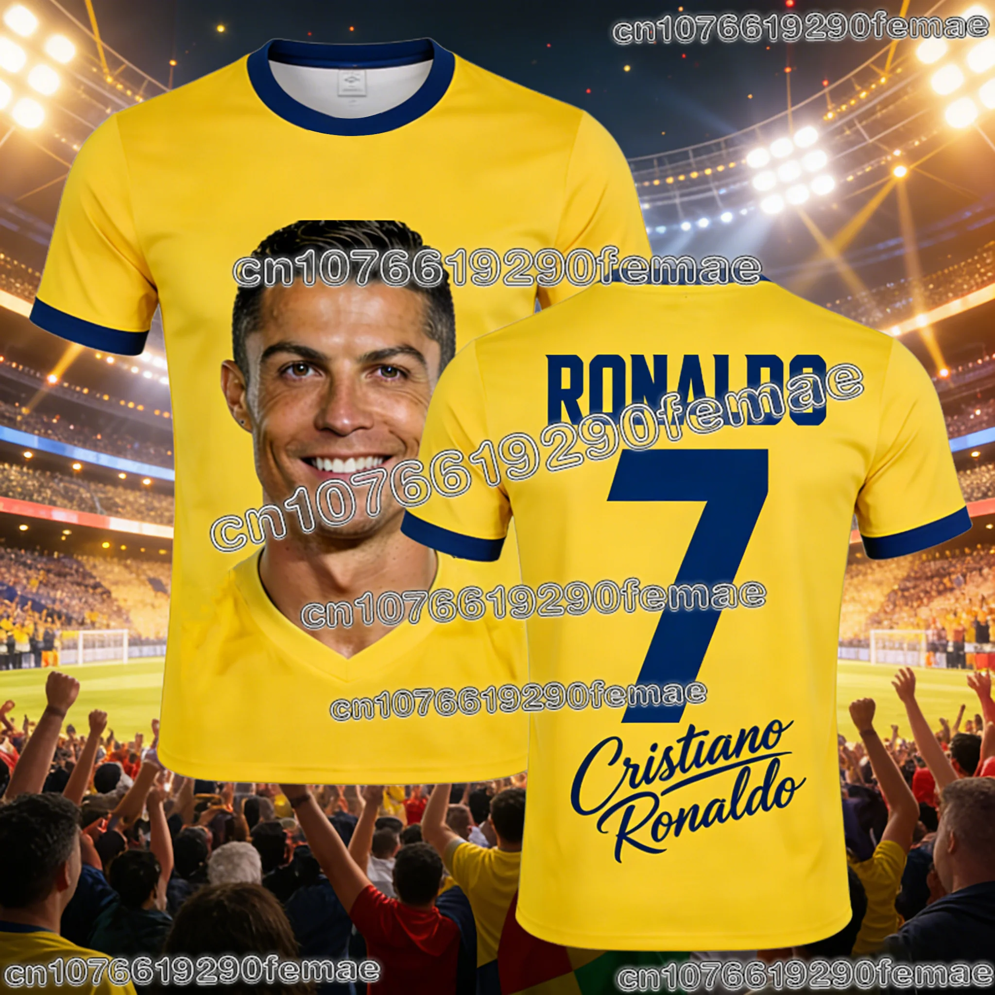

Ronaldo Commemorative Soccer Jersey Fan Edition Quick Dry Breathable Football Shirt for Men Women Youth Kids Training Wear