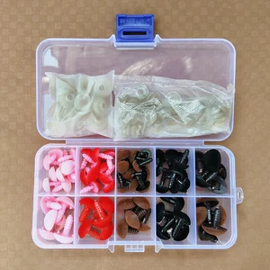 Sicherheitsnasen für Häkelspielzeug, Amigurumi -Mix -Set -Box, Rosa, Rot, Schwarz, Braun, Tierbärnase, Puppenpuppen, 70pcs 8 Hauptboca -Verkauf für Amigurumi - №2