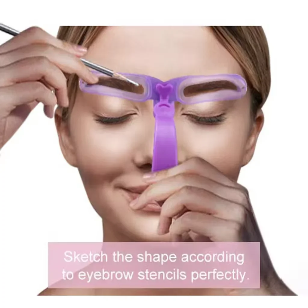 Pochoir à sourcils réutilisable 8 en 1, modèle de tampon pour maquillage de beauté, ensemble de formes de sourcils, outils et ac