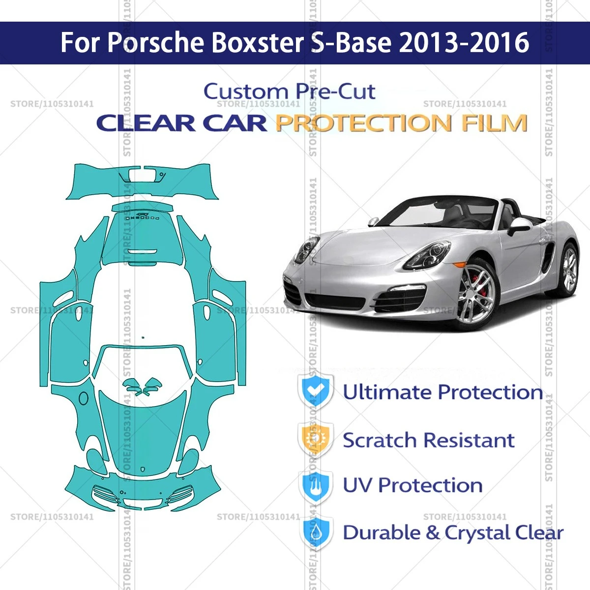For Porsche Boxster S-Base 2013-2016 Pre-Cut Paint Protection Film PPF Transparent Car Film Automotive PPF Full Vehicle