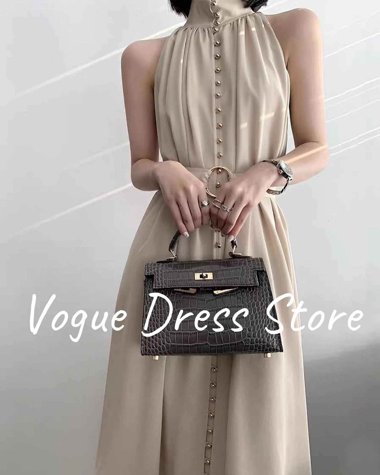 تخصيص حساسة جيرسي أزرار فساتين السهرة مزاجه أكمام عالية العنق فساتين المشاهير حجم مخصص Pr