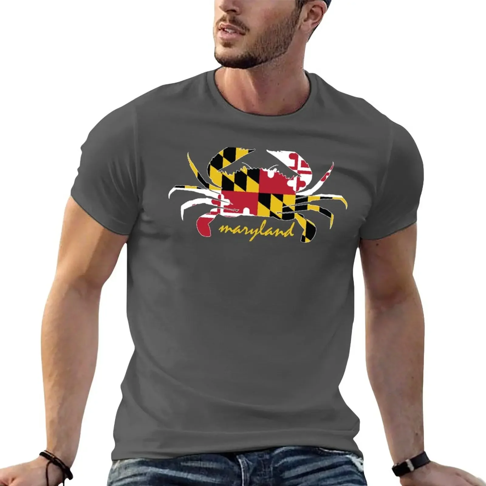 New Maryland Crab Script T-Shirt cute clothes vintage compression shirt men