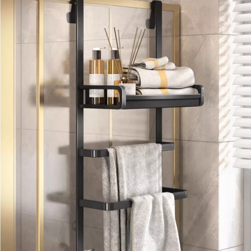 Bathroom Towel Rack, Simple Home Shelf, No Punching Required, Multifunctional Hanging Storage, Space-Saving Design