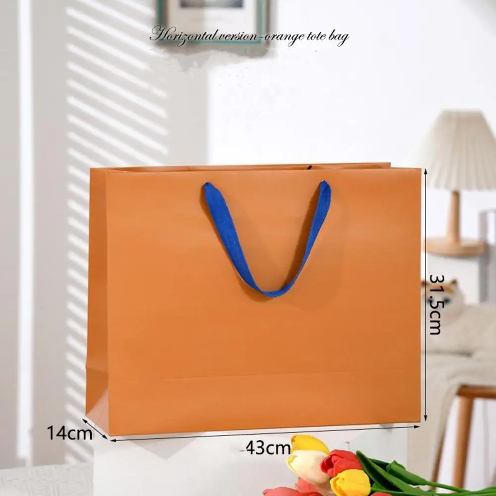 كرافت ورقة شنطة هدايا مقاوم للماء زهرة هدية التعبئة والتغليف حقيبة عيد الميلاد 2024 السنة الجديدة عيد ميلاد الملابس حمل حقيبة شنطة هدايا حقيبة يد 1 قطعة #4