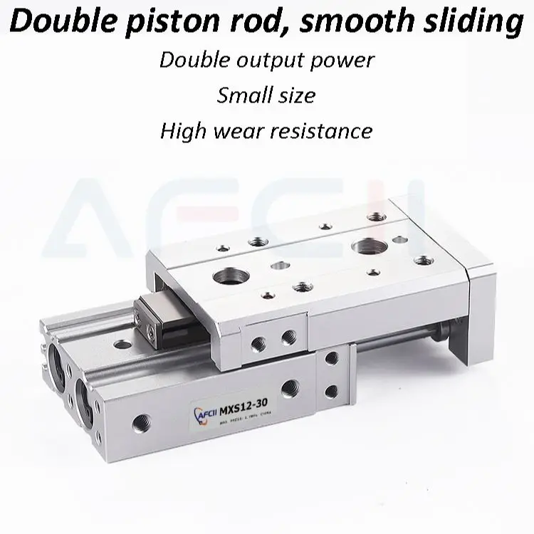 Msx8 linear slide guia haste cilindro MXS8-10 MXS8-20 MXS8-30 MXS8-40 smc tipo dupla haste trilho de ar pneumático cilindro deslizante