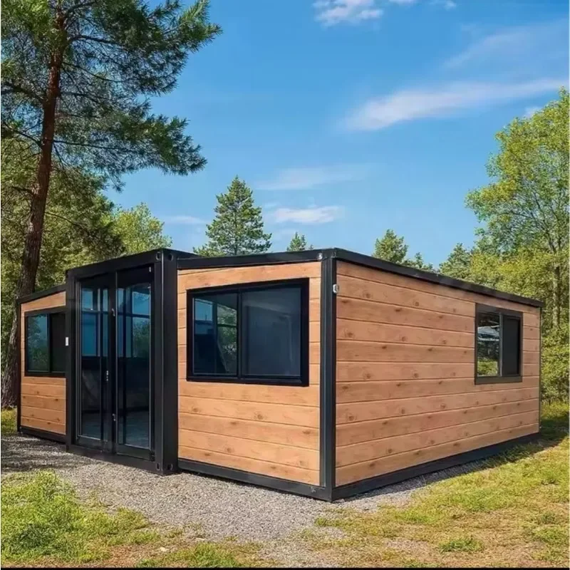 20ft 40ft Foldable Container House Customized Double Wing Expansion Container House Habitable Mobile Folding Container House