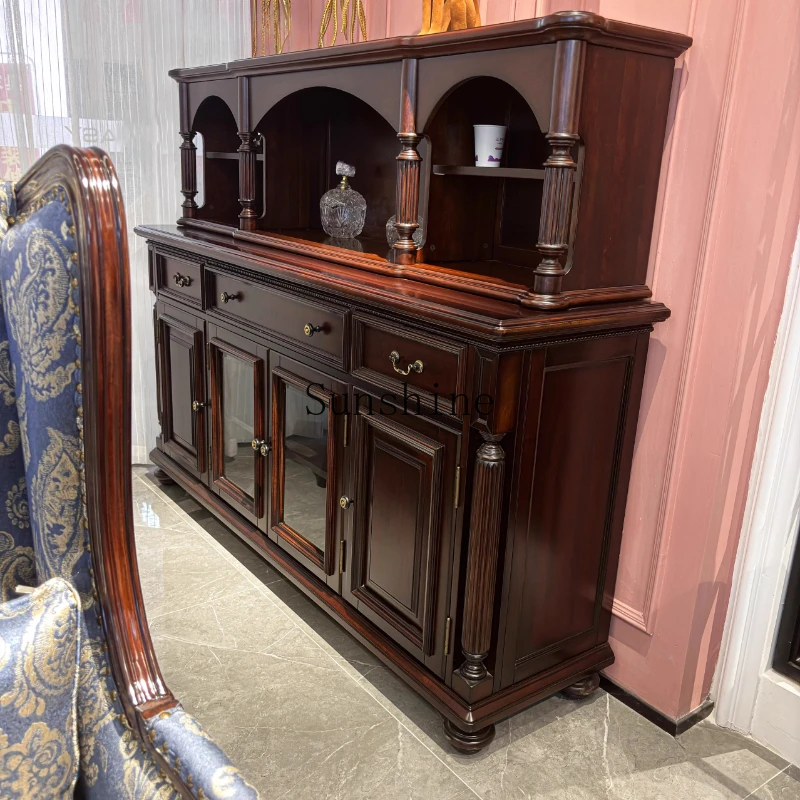 

American retro solid wood dining side cabinet simple modern furniture