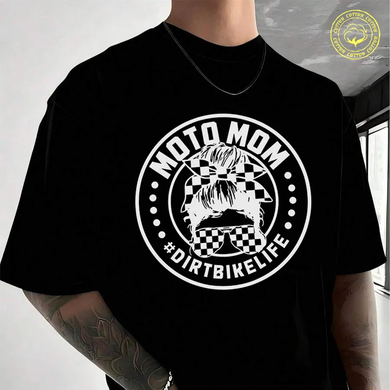 

Men Cotton T-Shirt Motocross-Moto-Mom-Dirt-Bike-Motorcycle Moto T Shirt O-neck Short Sleeve Tees Fashion Hip Hop Tshirt
