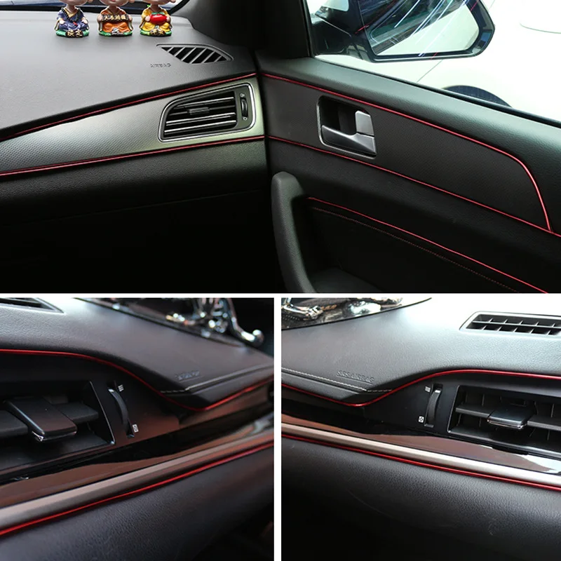 5M Car Interior Trim Line Decorative Strip Door Centre Console Vent Slit Dashboard Decorative Line Car Modification Supplies