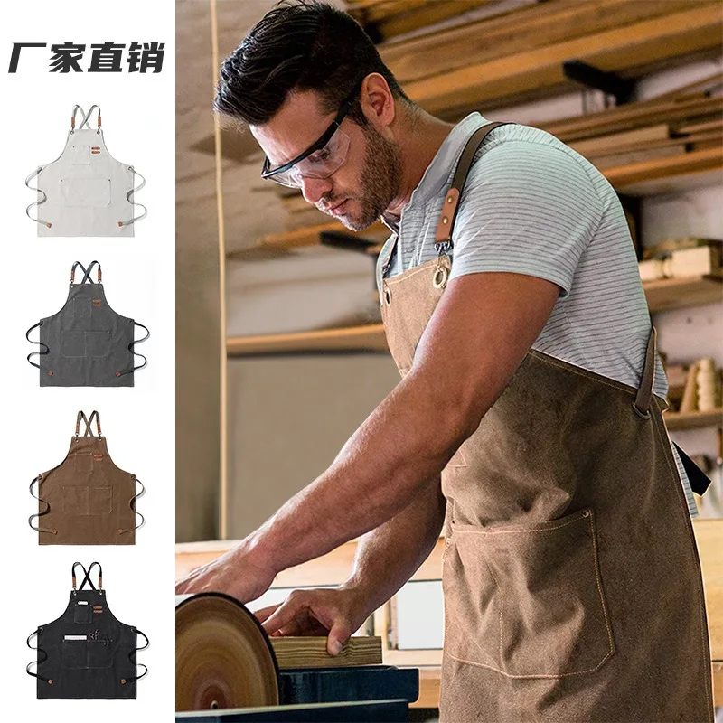 

В наличии индивидуальный фартук с логотипом, холст, водонепроницаемый холщовый рабочий фартук для бариста, выпечки, флористов, бармена - поясная пленка с индивидуальным логотипом