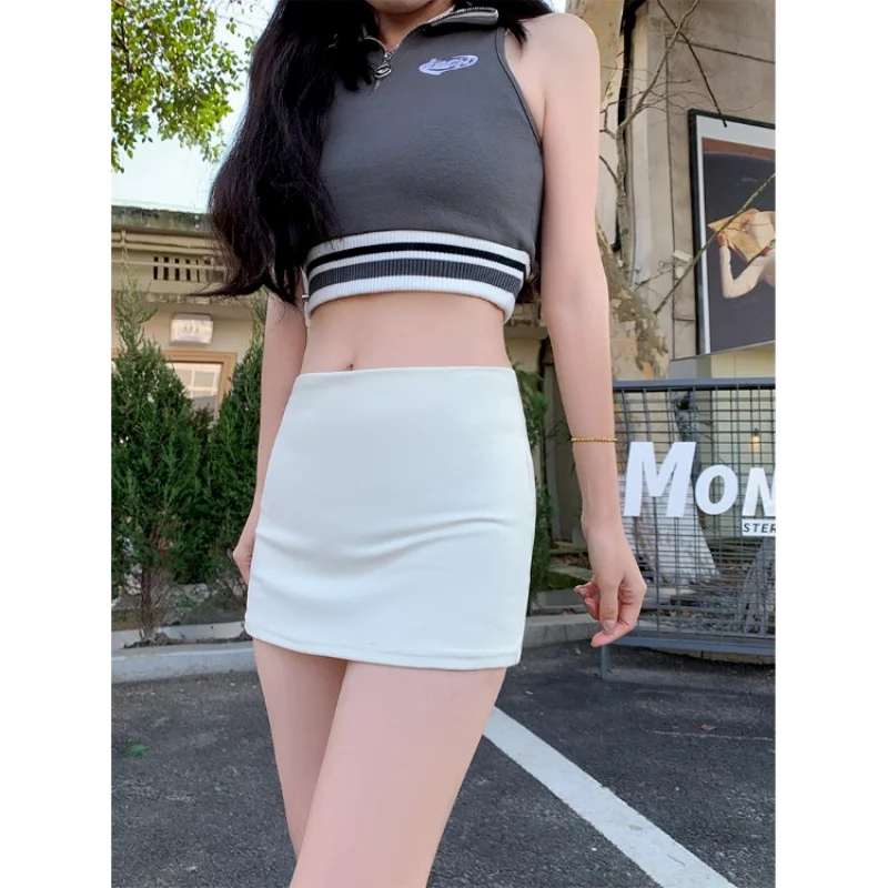 

Спортивная юбка для йоги для женщин, летняя новинка, американский стиль, эластичная, ультракороткая, облегающая, мини-юбка, короткая юбка до середины бедра