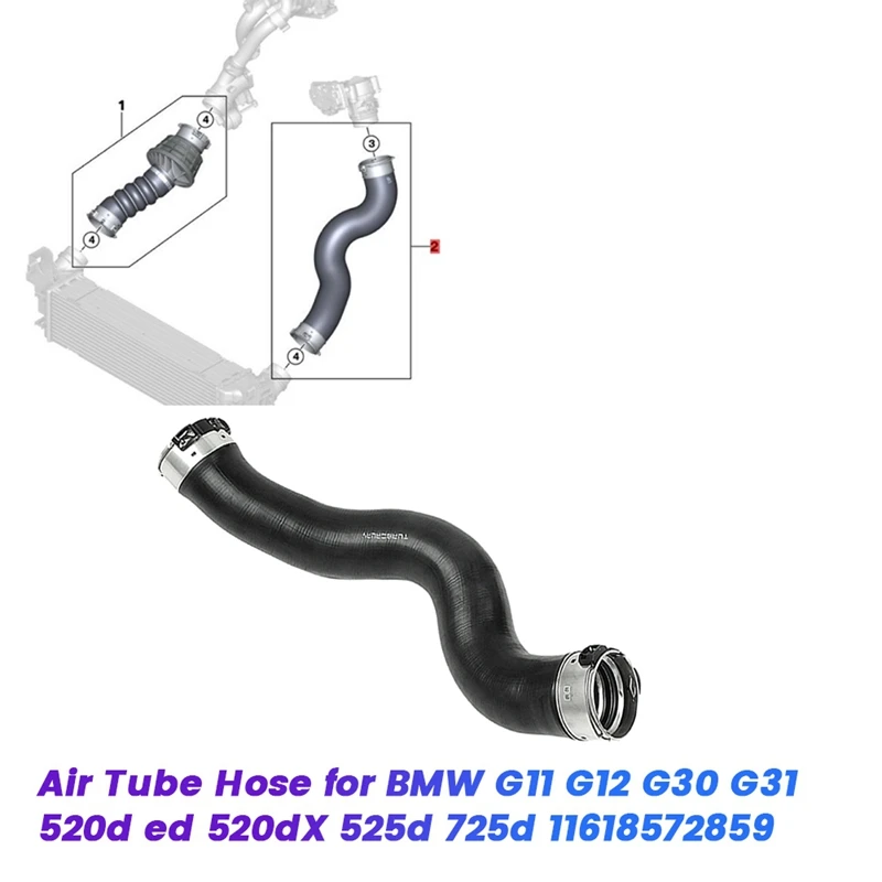 Car Inflatable Tube Turbocharged Air Pipe 11618572859 For BMW 5 7 Series G30 G31 G11 G12 2016- Air Duct Intake Boot Hose