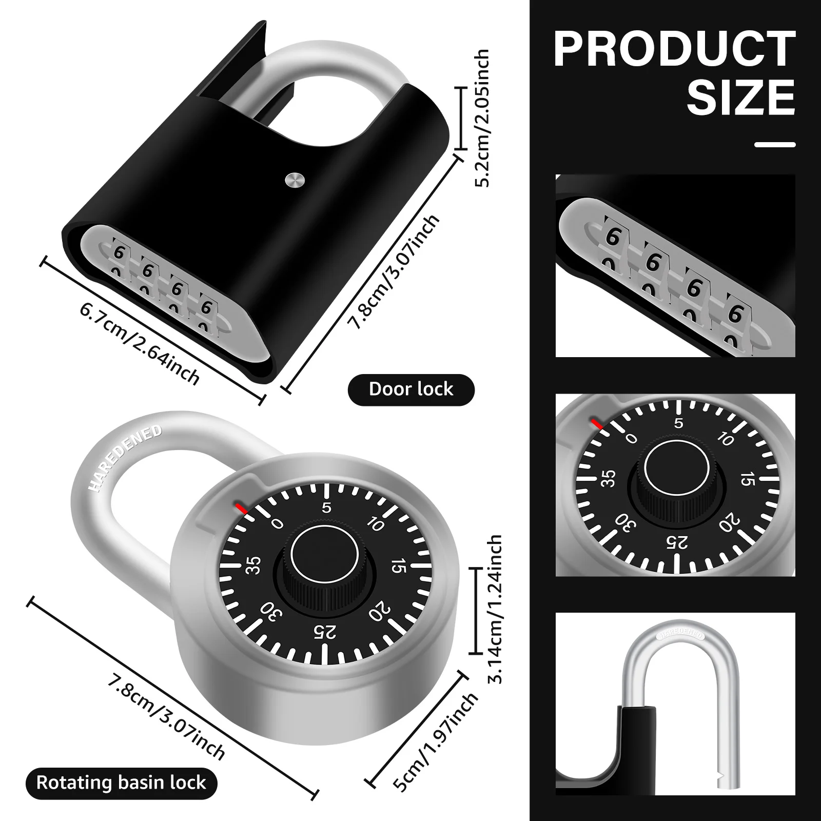 2 قطعة قفل مجمع في الهواء الطلق تصميم قفل مانع لتسرب الماء لكلمة المرور المخفية وأمن عالي للخزانة والمنزل والمدرسة والمرآب #2