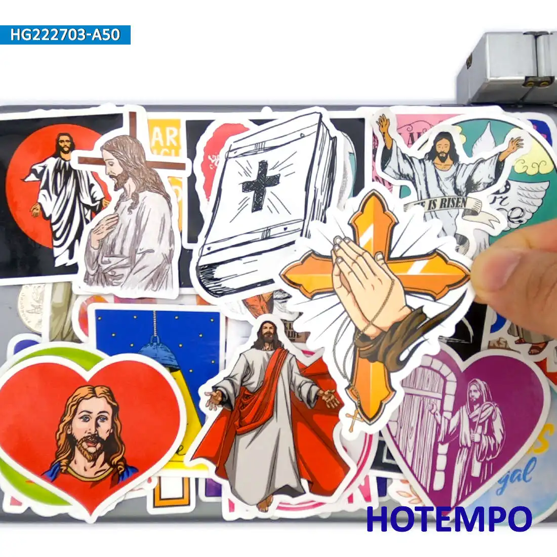 50Pieces God Faith Style Jesus Love You Slogan Waterproof Stickers for Phone Laptop Skateboard Bike Motorcycle Car Sticker Toys