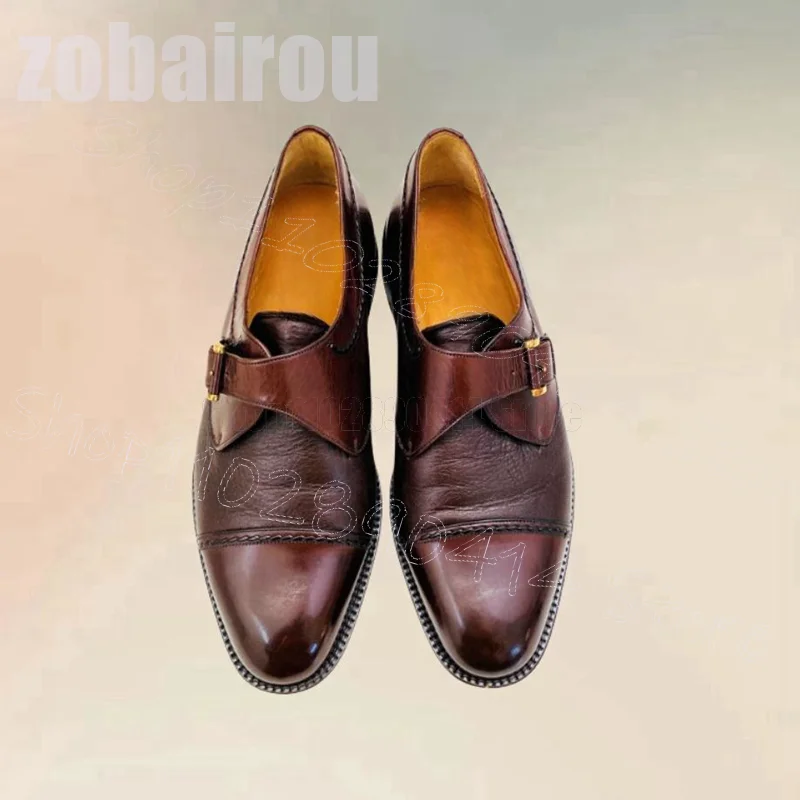 Mocassini con fibbia design cucito lavorato a maglia marrone viola Moda Slip On Scarpe da uomo di lusso fatte a mano per banchetti per feste Incontri Scarpe eleganti da uomo