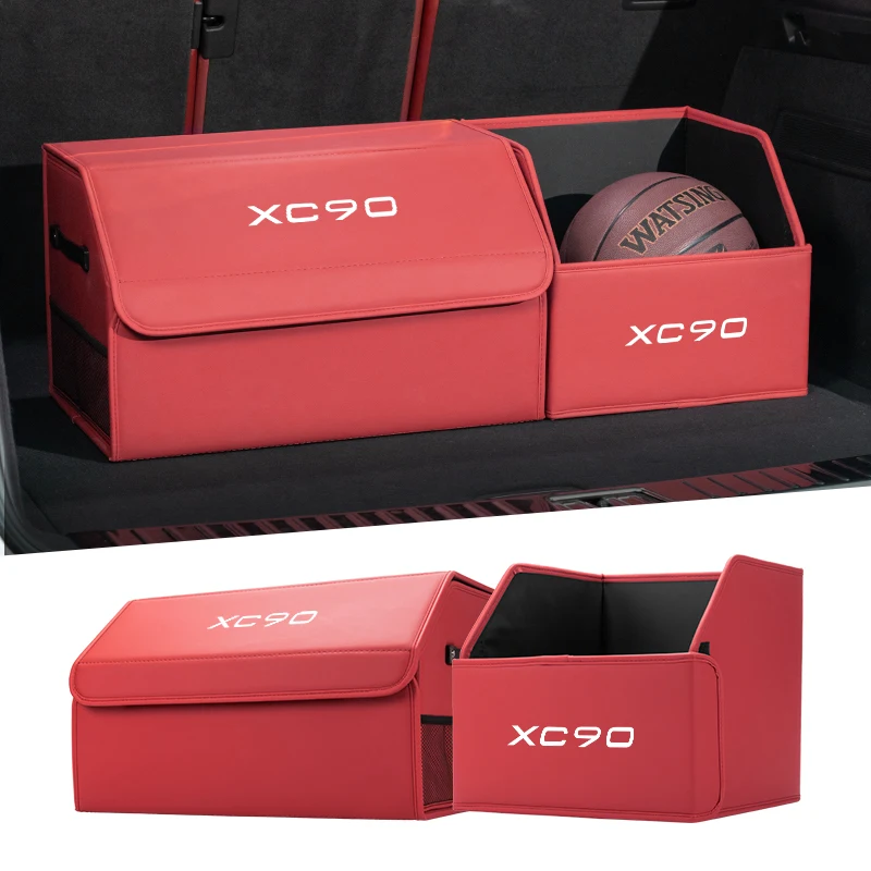 Car Trunk Organiser Leather Vehicles Storage Accessories For Volvo XC90 XC60 S60 C70 XC40 V40 XC70 V70 V60 V50 S80 S40 AWD V90