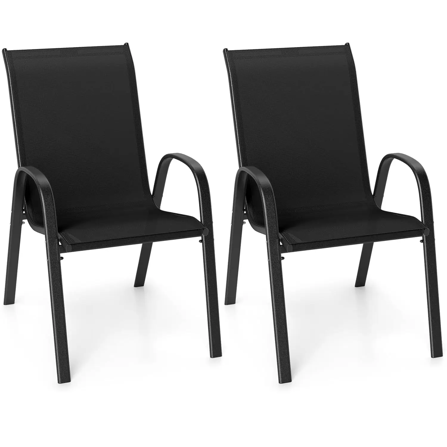 

Stackable All Weather Heavy Duty Patio Dining Chairs Set with Armrests 330LBS Support for Poolside Backyard Garden Deck, Custom