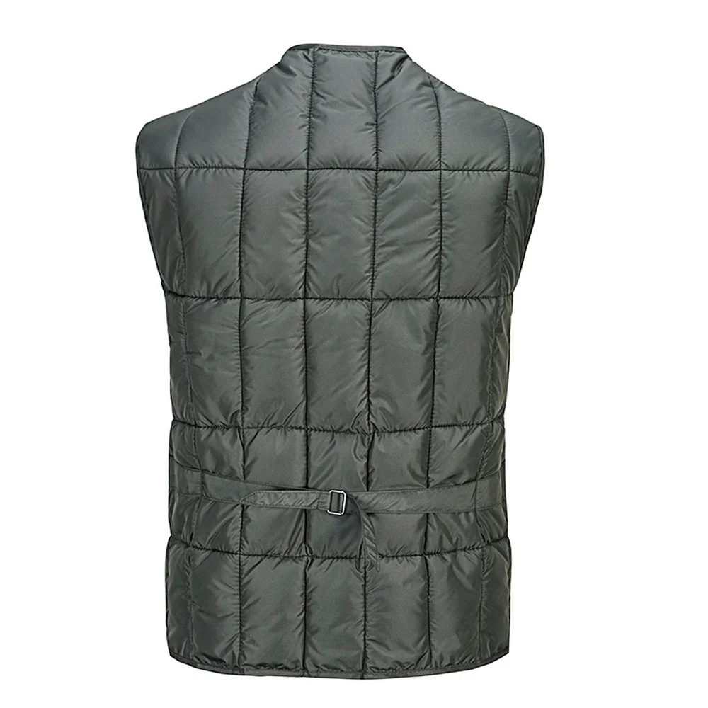 Winter Cotton Padded Thick Vest For Men With Many Pockets New Parka Casual Warm Hot Snow Tool Travel Waistcoat Sleeveless Jacket