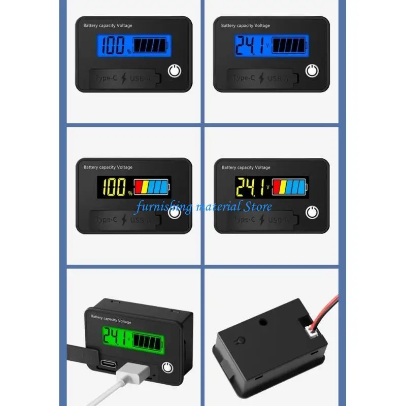 

Y5GD Battery Capacity 8-30V Leads Acid Lithium Car Motorcycle Voltmeter