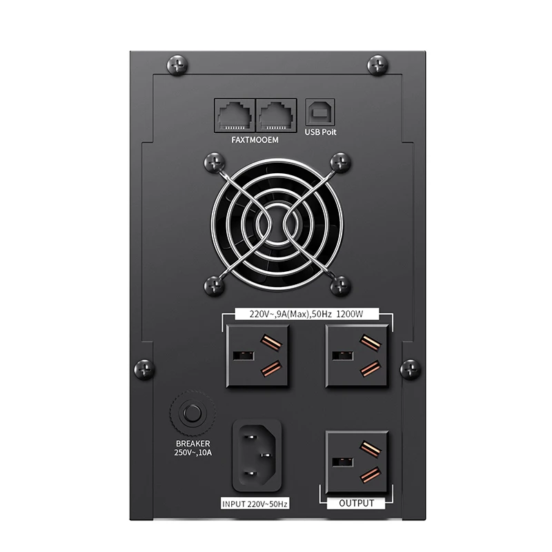 2Kva Lcd Display Backup Ups 2000Va 1200W Offline Ups Uninterruptible Power Bank Supplies for Desktop Laptop Computer