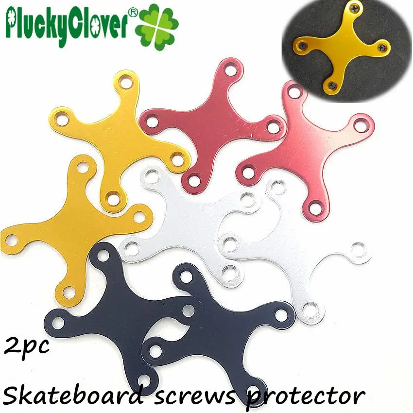 2pcs Skateboard Deck Screws Protection Pads Cruiser Longboard Bolt Anti-Sinking Sagging Guard Shim anti-collapse pads Alluminium