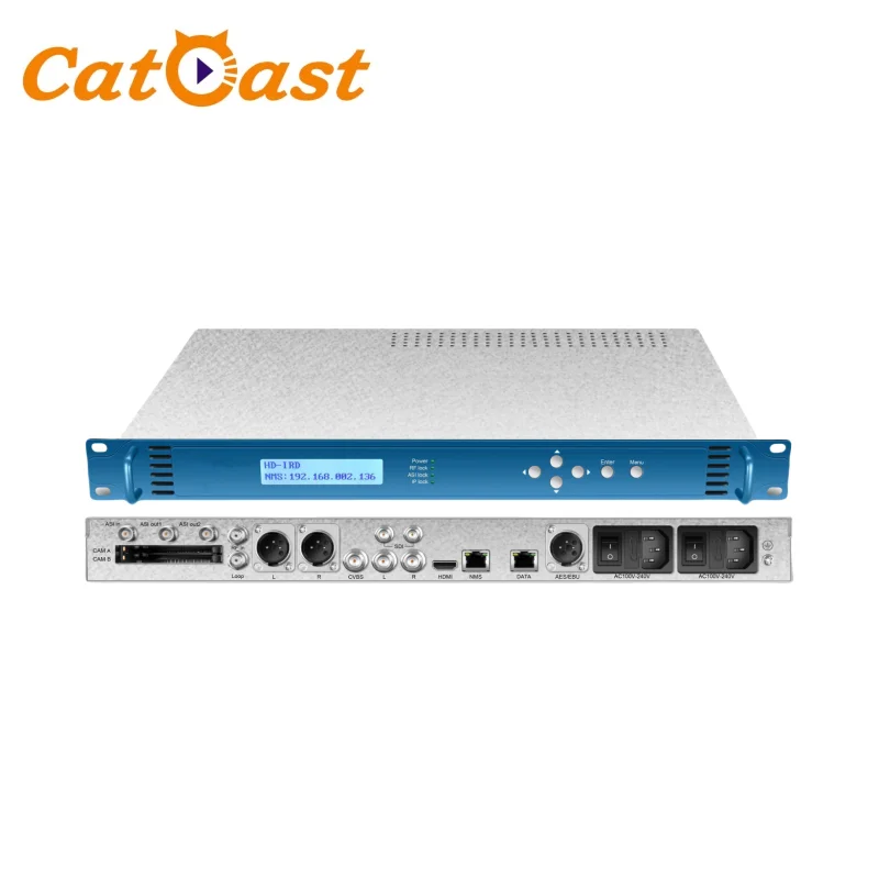 Satellite Receiver DVB-S2 Decoder Multiple Protocol HTTP HLS SRT Switchable to HD MI SDI output with Mpeg IRD Decoder