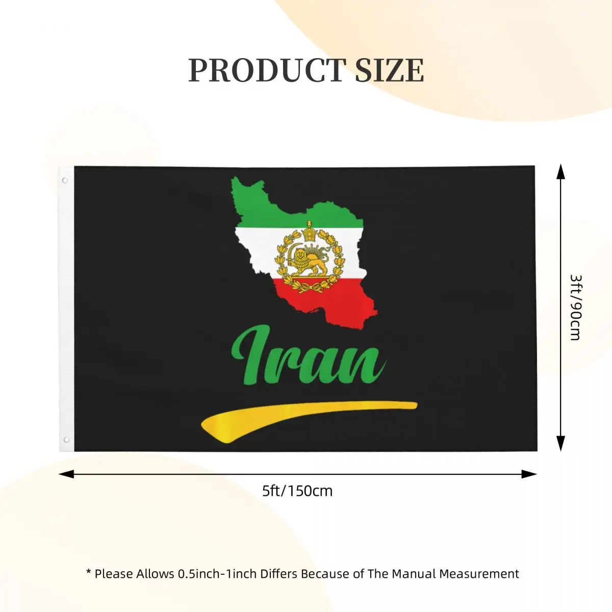 Iran Lion Sun Flag Iran Persian Flag Cool Hanging Flags 90X150cm Custom Banner For Bed Room Decor