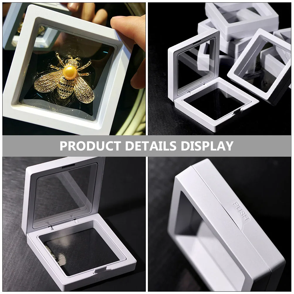 

3 Pcs White Acrylic Jewelry Boxes Clear Window for Necklace Earring Storage ganizer Compact Size Gift Packaging