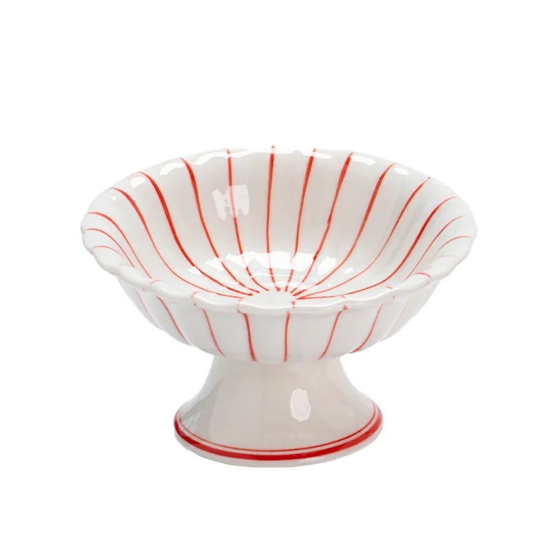 

Creative household ceramic plates, high-footed refreshment plates