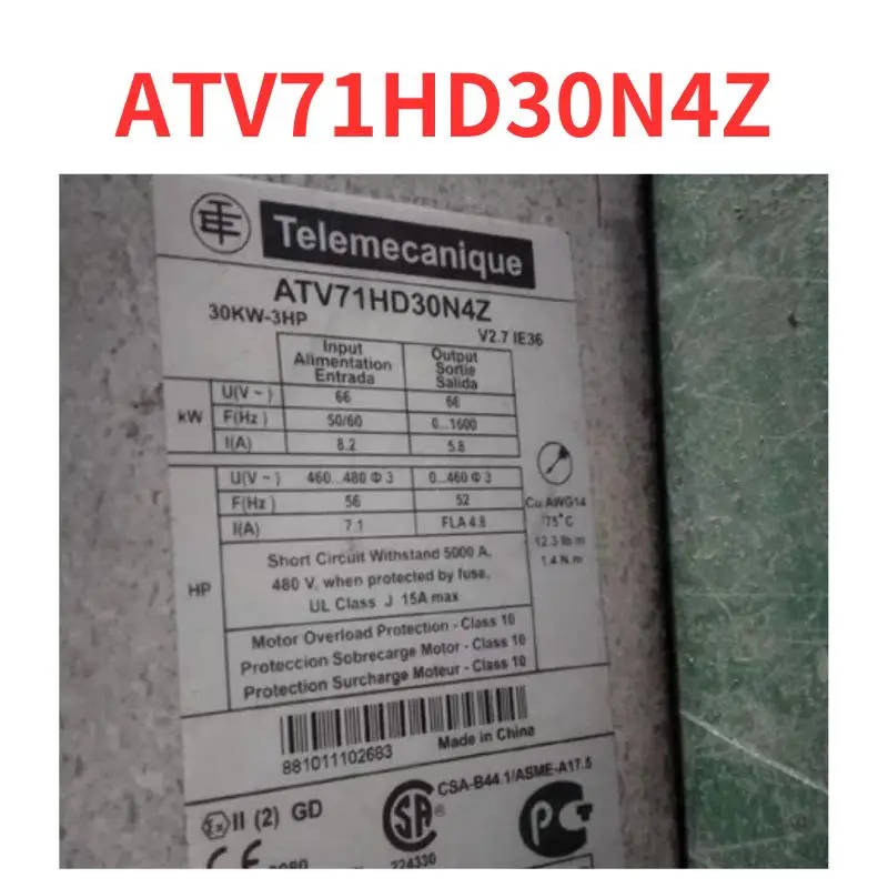 

Second-hand ATV71HD30N4Z frequency converter tested OK