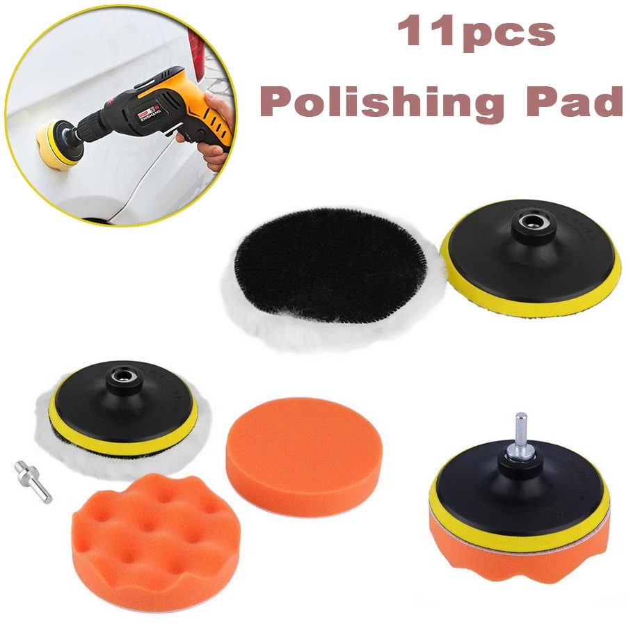 Tampon de polissage pour polisseuse de voiture, cercle de polissage, kit d'outils de tampon de planche, disques de polisseuse de voiture, livres automobiles, marchandises, 3 po, 11 pièces
