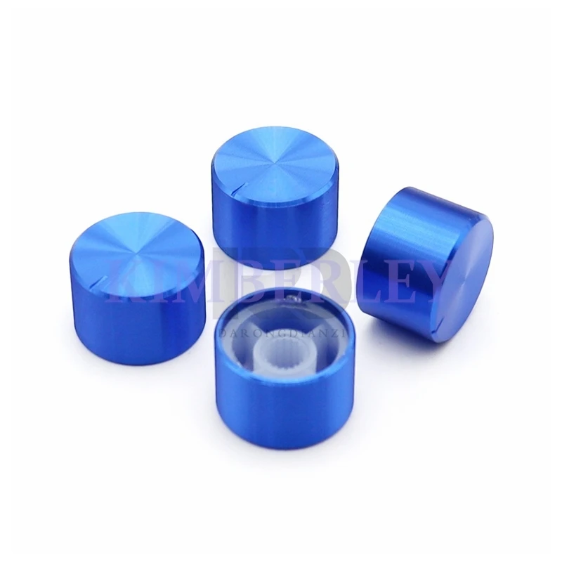 2PCS Aluminum Blue Knob Cap Code switch/Potentiometer Knob Cap Electronic Instrument Electrical Regulation Switch