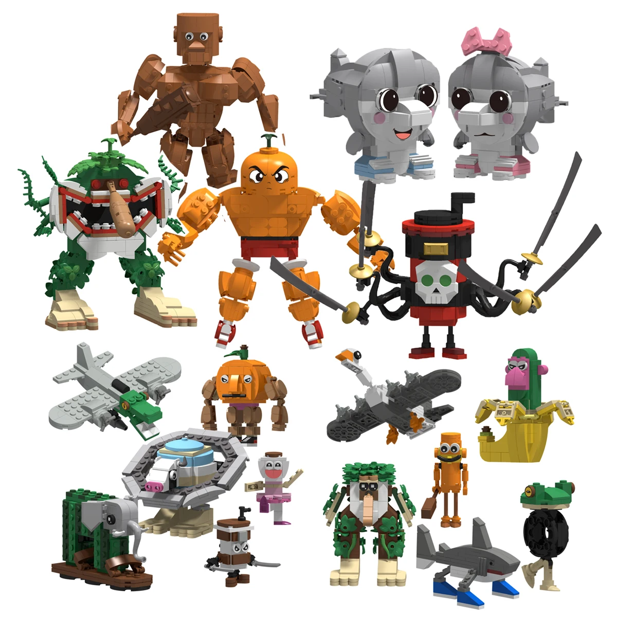 

Creative Brainrot Bricks Tung Tung Sahur Figures Ornament Tralalero Tralala Ideas Building Blocks Toys for Boys
