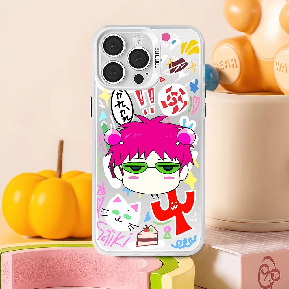 Bilibili The Disastrous Life of Saiki K Phone Case for iPhone 12 11 13 14 15 16 Max Pro Plus Laser Cover