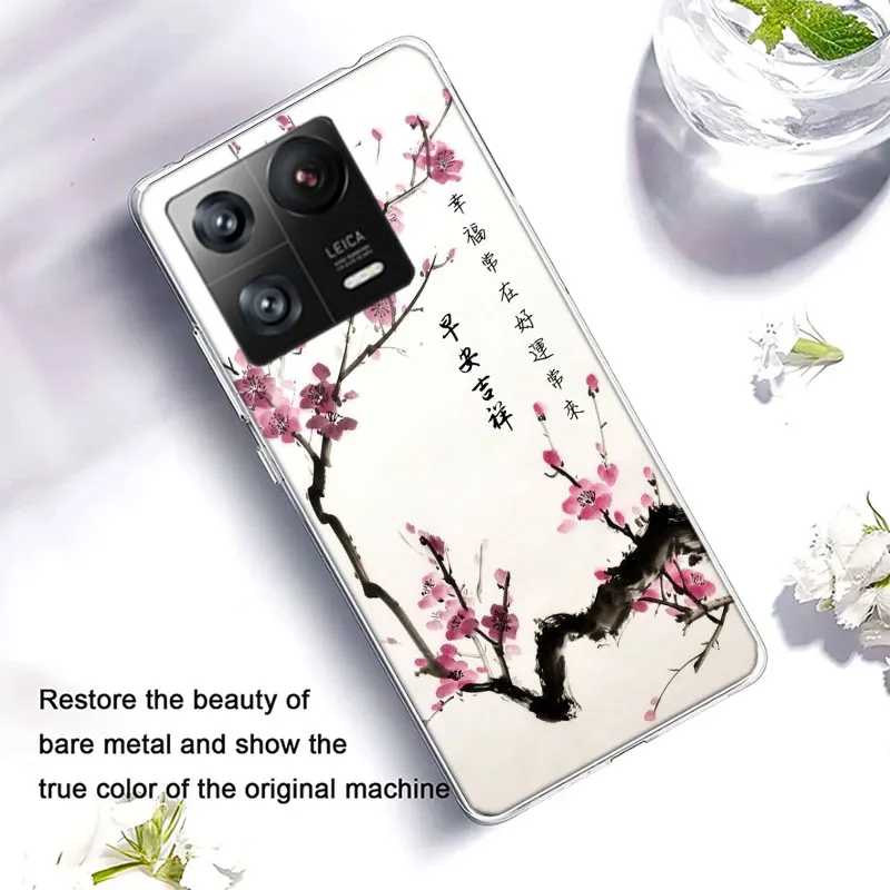 Cherry Blossom Tree Clear Luxury For Xiaomi Mi 13 12 12T Pro 11 Ultra 11T 11i 10 10T 9 9T 8 Lite 6X 5X A3 CC9E A2 A1 Phone Cover