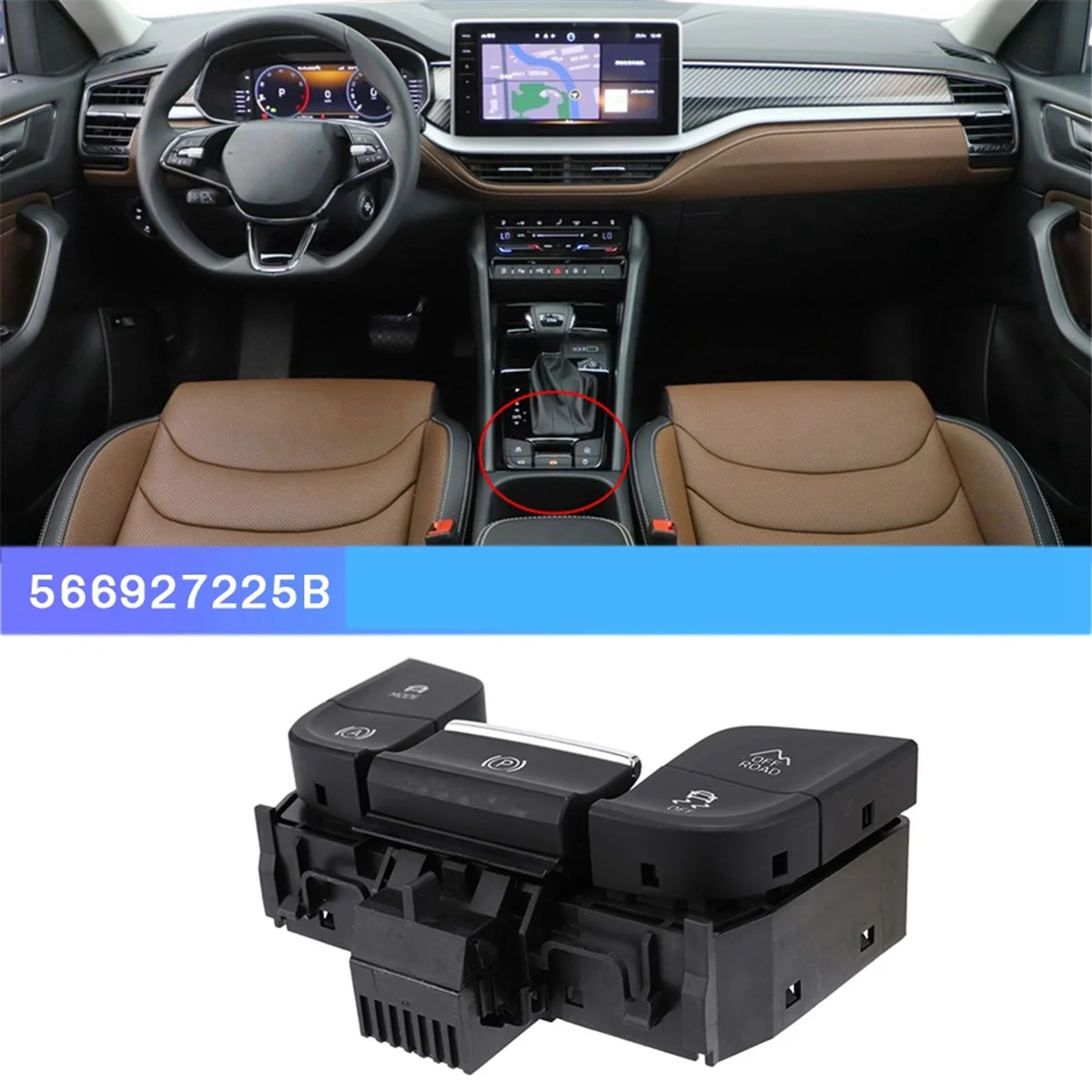 Tombol Sakelar Bantuan Parkir Sakelar Rem Tangan Elektrik Mobil untuk Skoda Kodiak 566927225 B—L49A