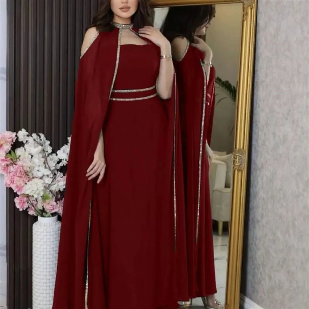 Customized  High Quality Halter A-line Cocktail  Sequin Draped Chiffon Occasion Evening Gown  платье вечернее فساتين الحفلات