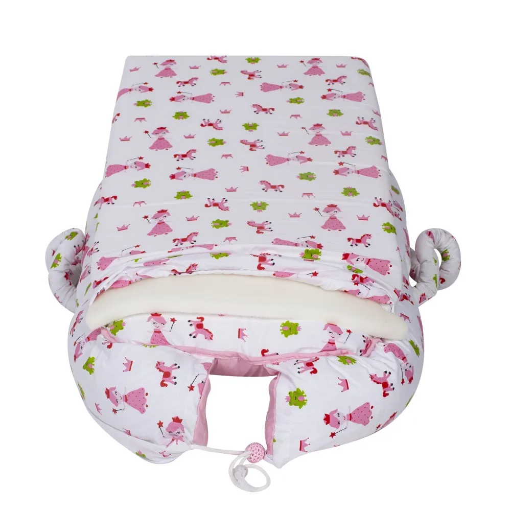 Pink Princess Patterned Mother So Baby Bed