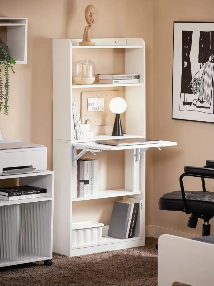 SoBuy FWT92-H-W Klappbarer mit Ablagen Kleiner Schreibtisch Arbeitstisch Bürotisch Klapptisch für Homeoffice Wandtisch