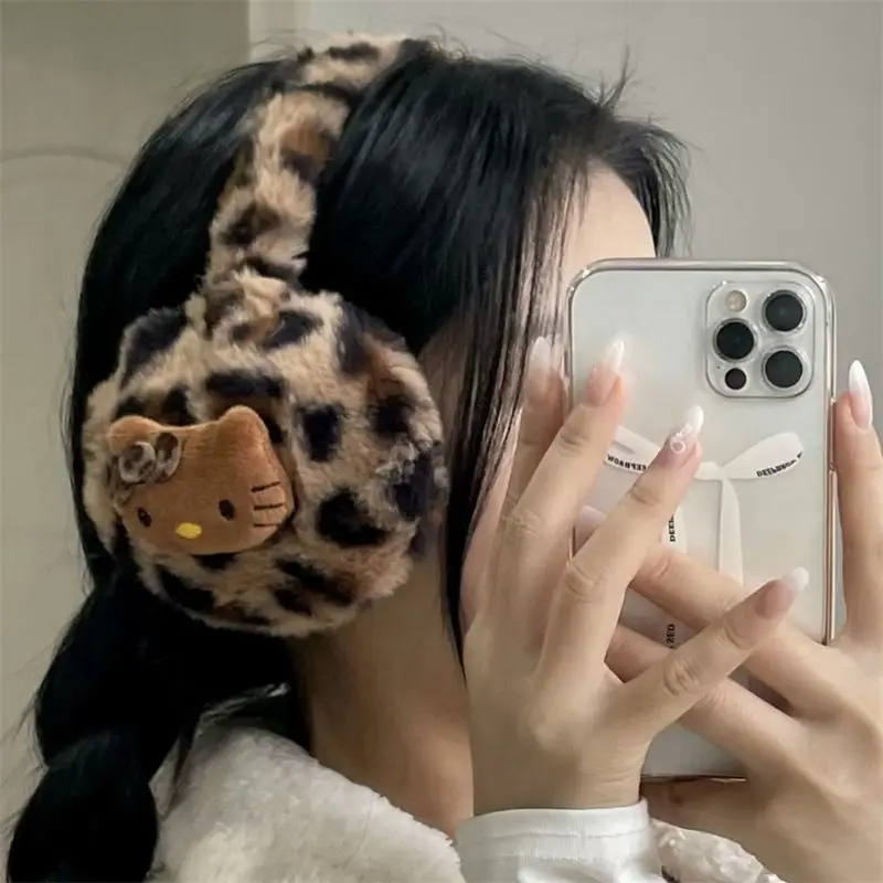 Sanrio Hello Kitty Earmuffs Plush scarf Winter Warm Earplugs Cold Protection Women EarCover Cycling Anti-freezing Accessories