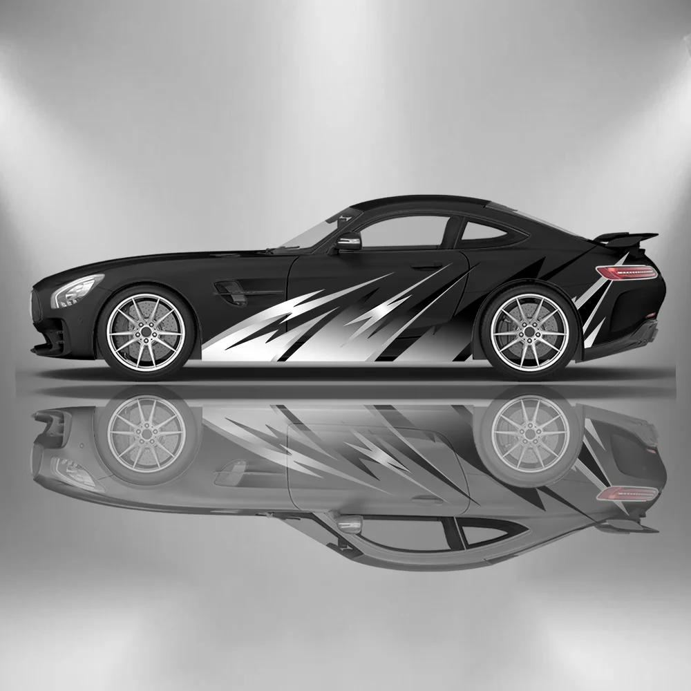 

Flame Shape Line Racing Car Vinyl Wraps Decal Self-adhesive PVC Sticker Suitable for Trucks SUV Decoration Auto Accessories