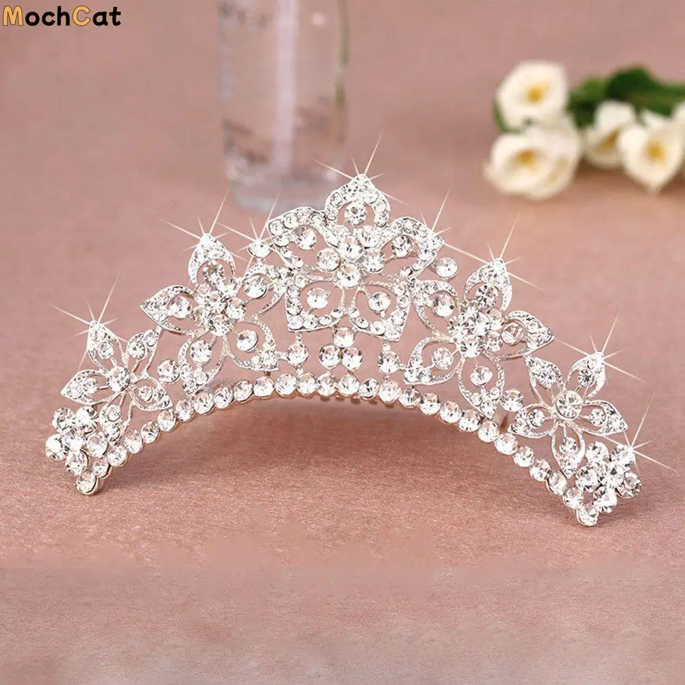 

For Girls Chic Shiny Hair Comb Ornaments Sweet Crown Headwear Wedding Jewelry Fashion Accessories Hair Styling Accessories