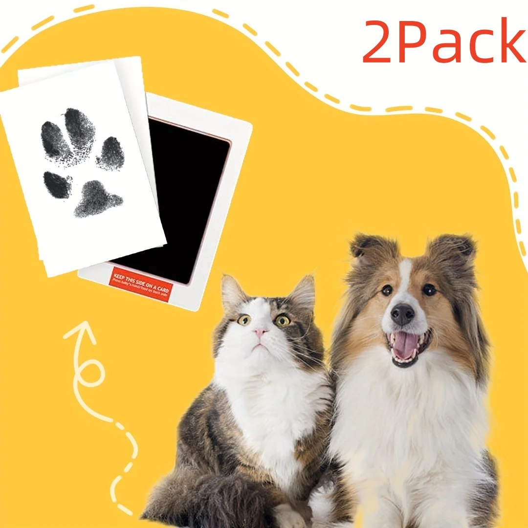 2Pack Pet Products New Unique Pet Dog Cat Paw Prints Pad Newborn Baby Clean Recyclable Inkless Hand print and Footprint Ink Pad