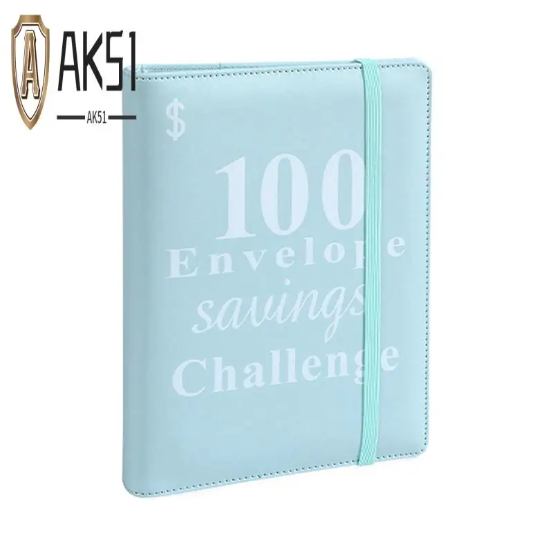 

AK51-100 Envelope Money Saving Challenge Binder, Reusable A5 Money Budget Binder Challenges Book