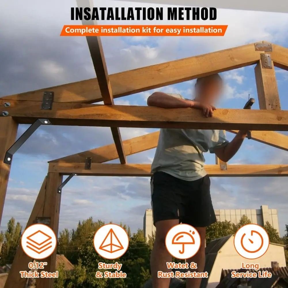 

Heavy-Duty Metal Support Bracket 45° Thickened Reinforcing Rod Stabilization Strengthening Angle Bracket Gazebo Frame