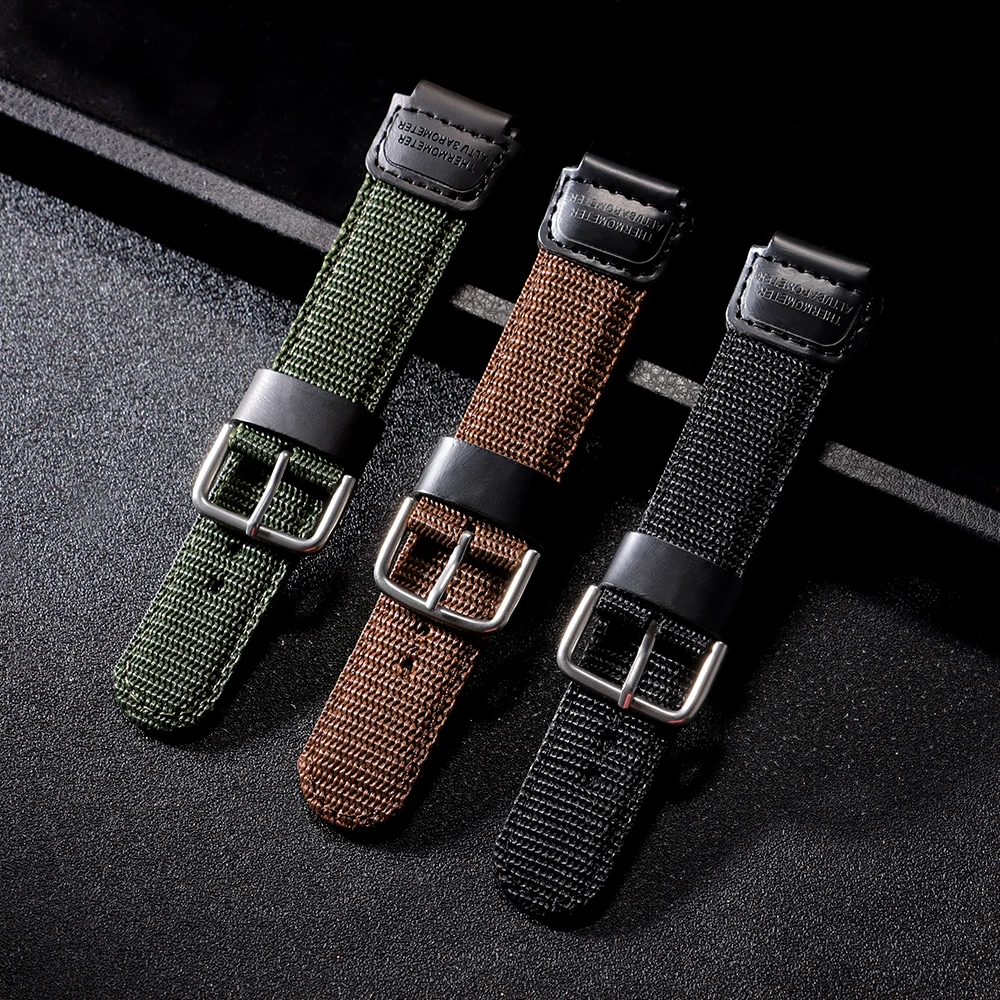 For Casio W800H 18mm Nylon Canvas Sport Watch Strap for AE1200/AE1300AE-1200WH/SGW-300/AQ-S810W/F91W Convex Men Women Bracelet