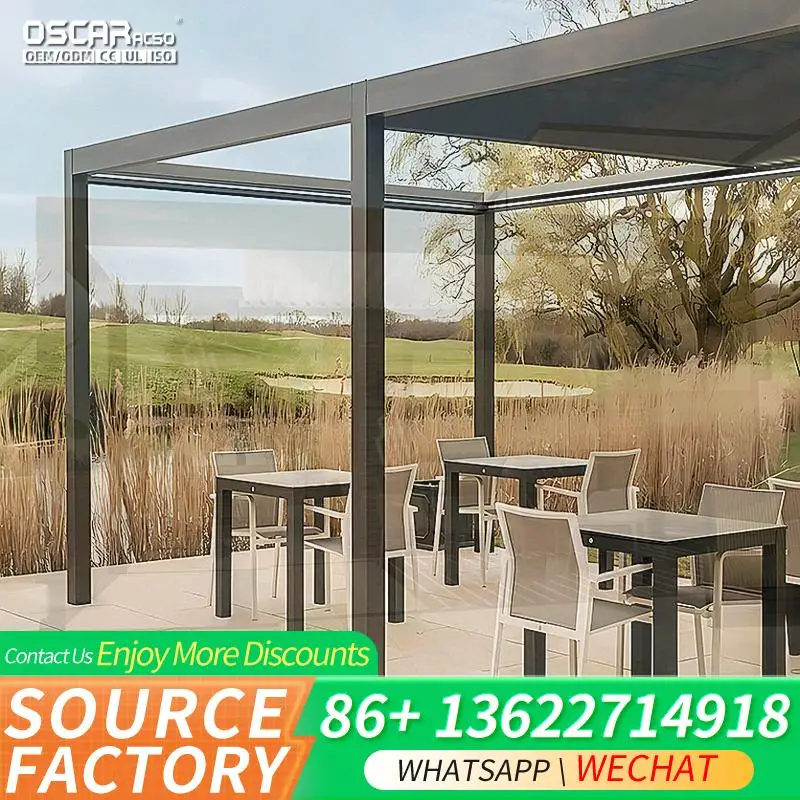 Expands Space Large Louvered Sun Shade Waterproof Pergola for Backyard Patio Garden pergolas