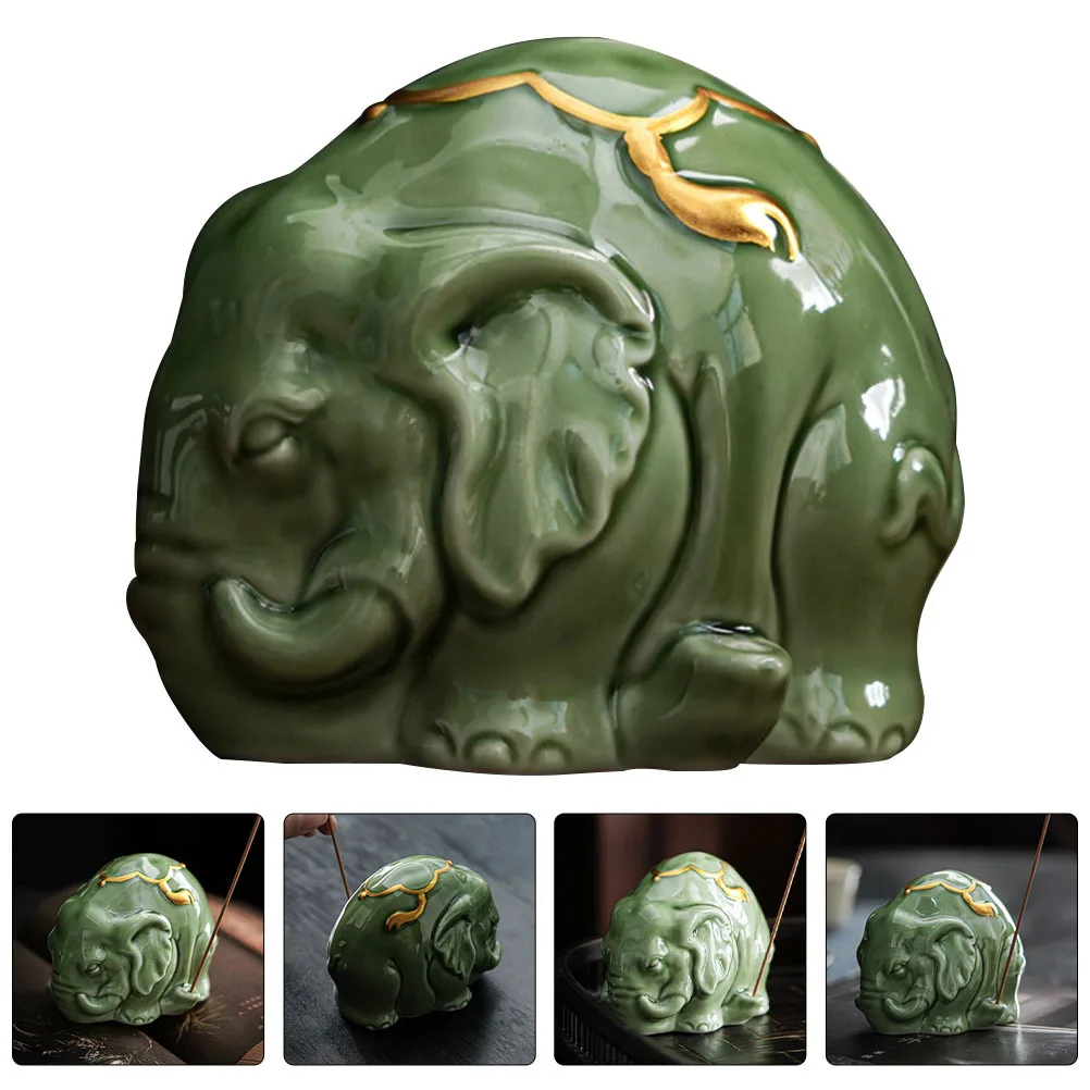 

Elephant Ceramic Incense Stick Holder Unique Design Home Decoration Zen Incense Burner for Living Room Tea Room Gifts