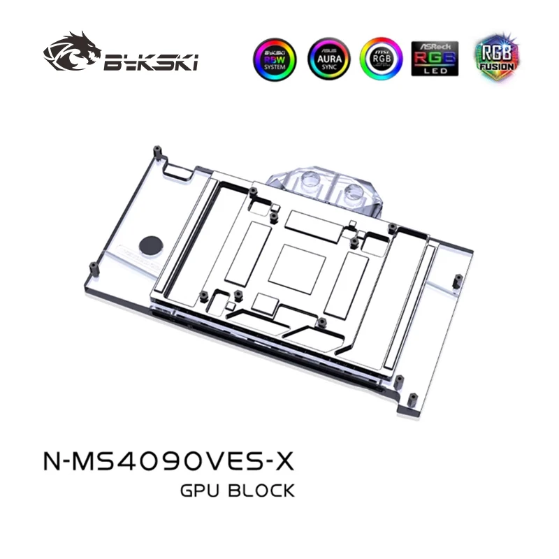 Bykski GPU Block for MSI GeForce RTX 4090 VENTUS 3X 24G OC Video Card Water Cooling / Copper Radiator ARGB Light N-MS4090VES-X